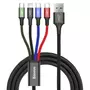 Kép 1/8 - Baseus Rapid Series 4 az 1-ben USB - Lightning + 2xUSB Type-C + micro-USB 3,5A 1,2m kábel - fekete