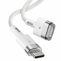 Kép 13/18 - Baseus Zinc Mágneses USB Type-C - Apple MacBook MagSafe 1 T-Shaped fonott tápkábel 60W 2m - fehér