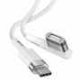 Kép 12/16 - Baseus Zinc Mágneses USB Type-C - Apple MacBook MagSafe 1 L-Shaped fonott tápkábel 60W 2m - fehér