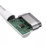 Kép 8/16 - Baseus Zinc Mágneses USB Type-C - Apple MacBook MagSafe 1 L-Shaped fonott tápkábel 60W 2m - fehér