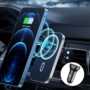 Kép 2/8 - Choetech MagSafe mágneses autós telefon tartó és QI vezeték nélküli töltő szellőzőnyílásba 15W