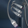 Kép 2/4 - Dudao L20X 3-az-1-ben USB - USB Type-C + Lightning + Micro-USB 65W 1,2m kábel - szürke