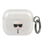 Kép 1/3 - Karl Lagerfeld AirPods 3 Glitter Karl`s Head tok - ezüst