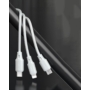Kép 3/4 - WK Design 3az1-ben USB - micro-USB + USB Type-C + Lightning kábel 2A 115cm - fehér