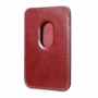 Kép 4/11 - iCarer Leather Magnetic Card Wallet MagSafe bőr kártyatartó - piros