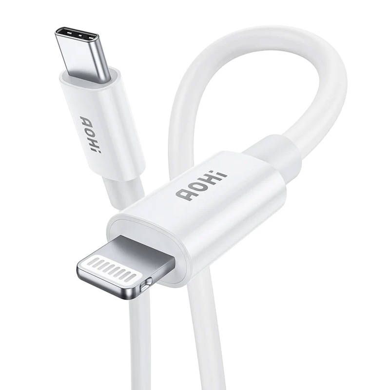 AOHI AOC-L003 USB-C - Lightning MFI 1,2m 3A kábel - fehér