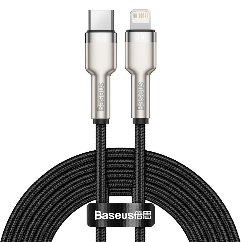 Baseus Cafule Metal USB-C - Lightning PD 20W 2m kábel - fekete