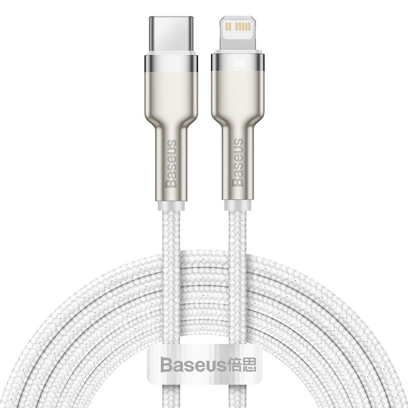Baseus Cafule Metal USB-C - Lightning PD 20W 2m kábel - fehér