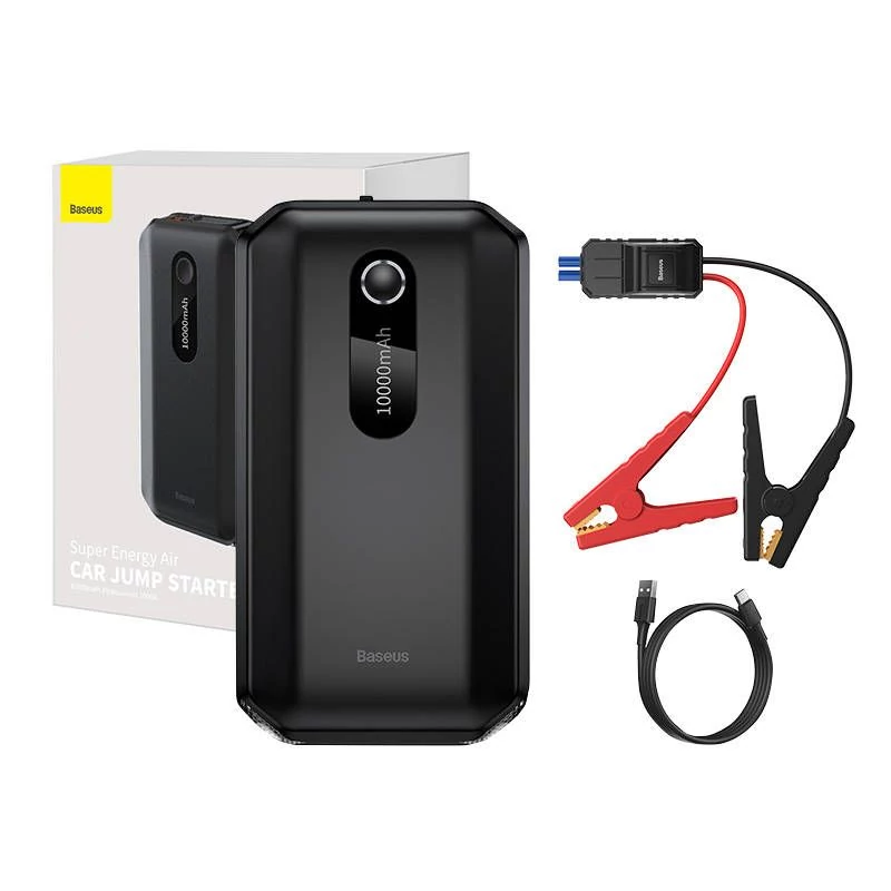 Baseus Super Energy Car Jump Starter Powerbank / Indítás rásegítő (bikázó), 10000mAh, 1000A, USB - fekete