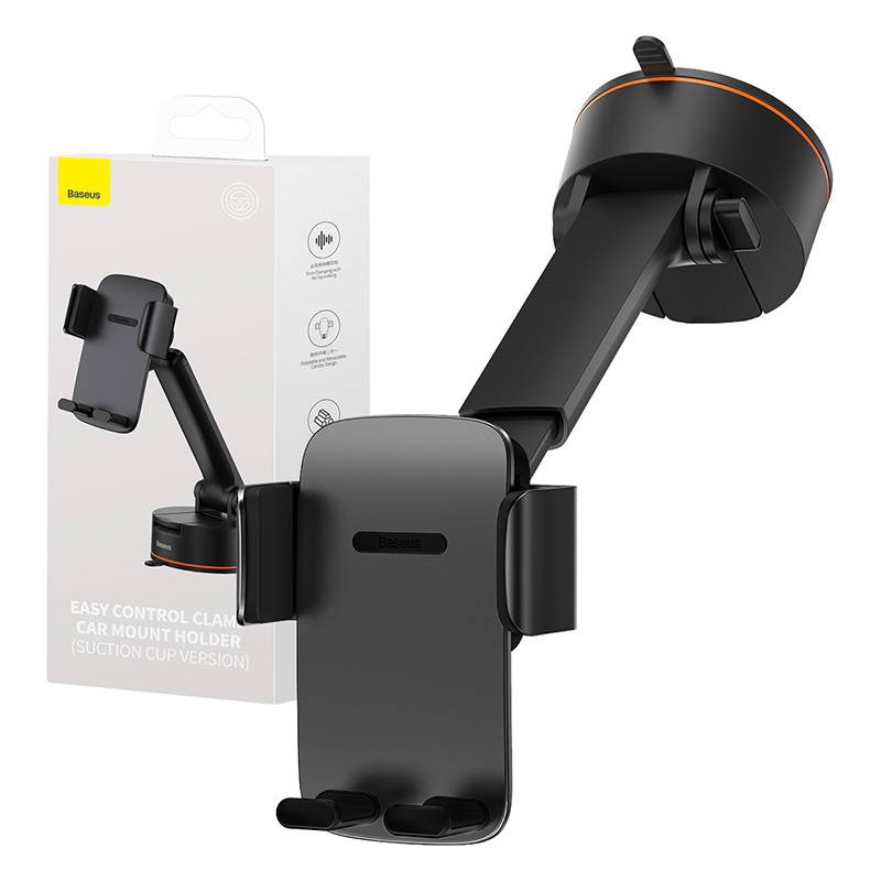 Baseus Easy Control Clamp autós telefontartó tapadókoronggal - fekete