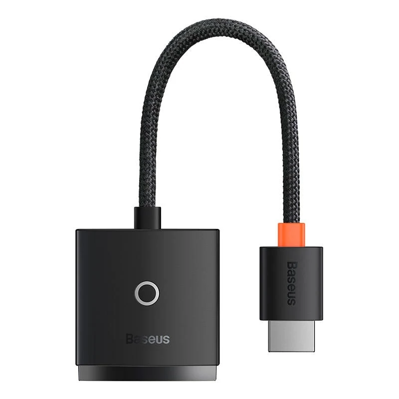 Baseus Lite HDMI - VGA 1080p aktív adapter + 3,5mm jack audio leválasztó + micro-USB bemenet - fekete