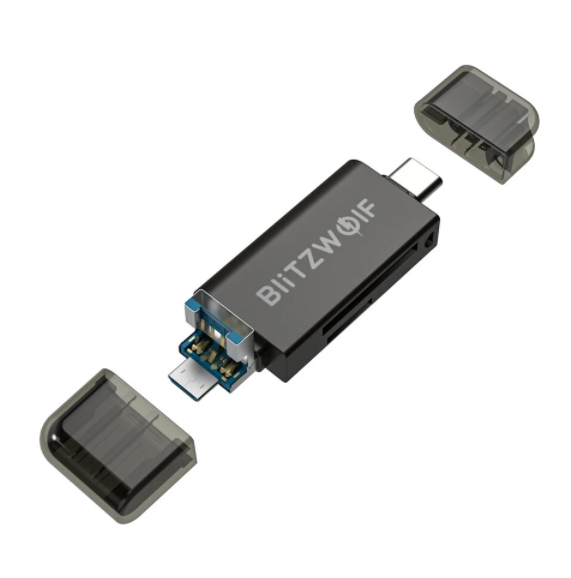 Blitzwolf BW-CR1 USB-C / micro-USB / USB - SD / microSD kártyaolvasó