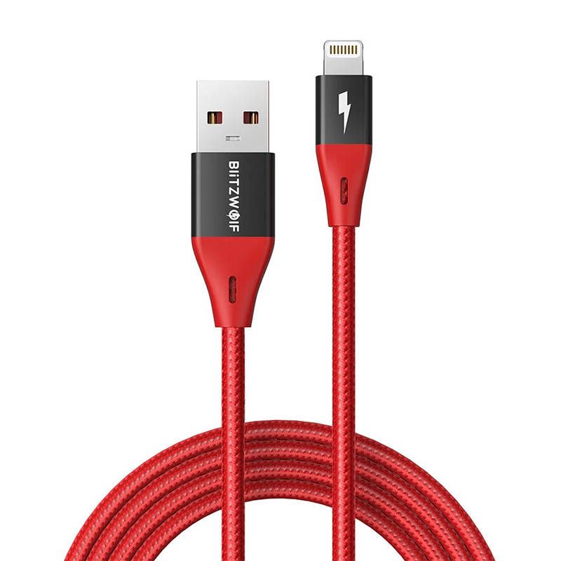 BlitzWolf MF-10 Pro USB - Lightning  MFI 20W 1,8m kábel - piros