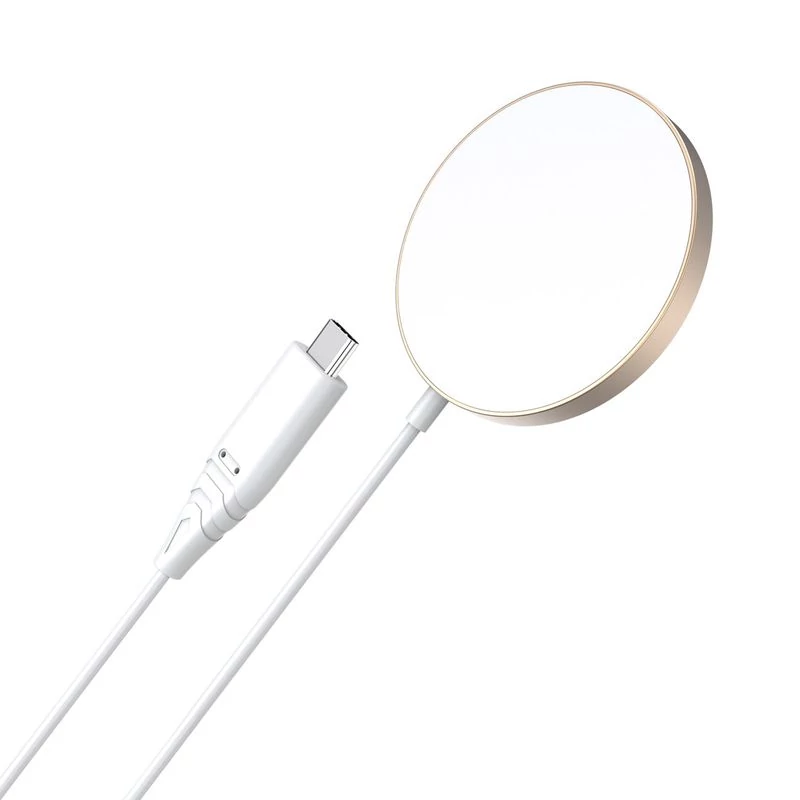 Choetech T518-F 15W mágneses MagSafe vezeték nélküli töltő kábel - fehér-arany