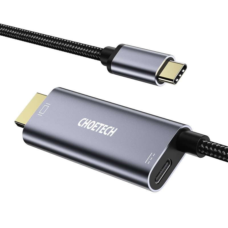 Choetech USB-C - HDMI 4K 60Hz Power Delivery 60W 1,8m kábel tápegységgel 