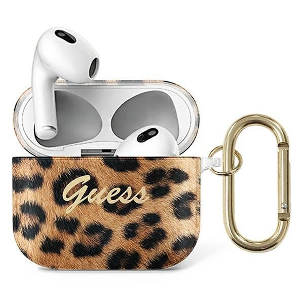 Guess GUA3USLEO AirPods 3 Leopard Collection tok  - arany, leopárd mintás