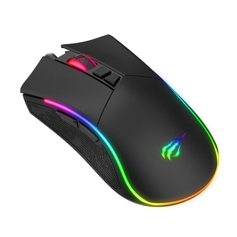 Havit GAMENOTE MS1001S RGB gamer vezetékes egér 800-4800 dpi - fekete