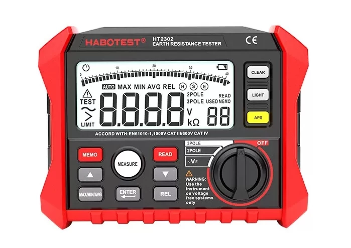 Habotest HT2302 digitális földelés és ellenállás mérő