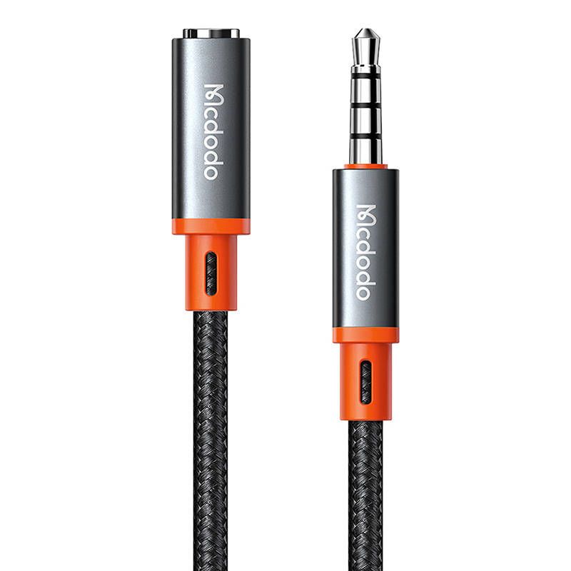 Mcdodo CA-0800 4 pólusú 3,5mm jack (F) - 3,5mm jack (M) 1,2m kábel - fekete