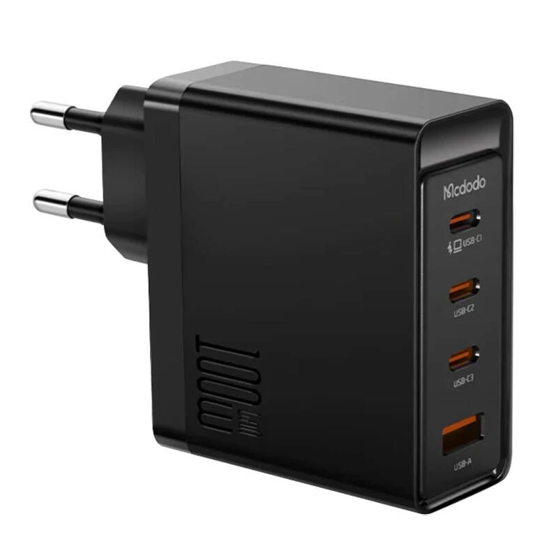 McDodo CH-5140 GAN Fali töltő 3xUSB-C + USB, 100W - fekete