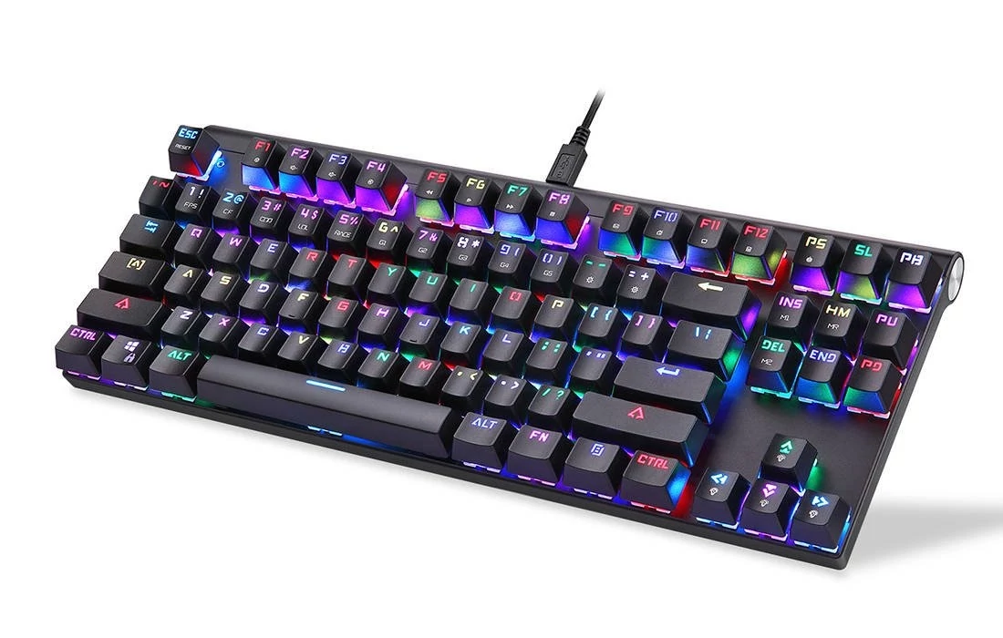 Motospeed CK101 RGB Blue Switch mechanikus angol gamer billentyűzet - fekete (bontott)