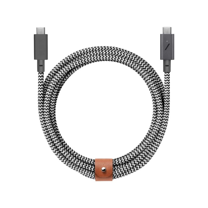 Native Union Belt PRO USB-C - USB-C 240W Zebra 2,4m prémium kábel - fekete-fehér