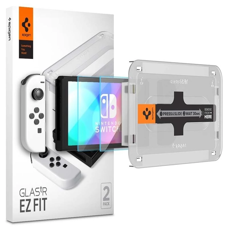 Spigen Glass tR EZ Fit edzett üveg kijelzővédő - Nintendo Switch OLED - 2 db