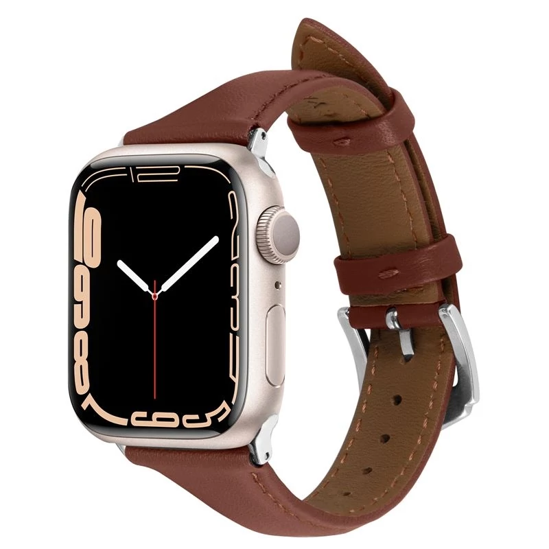 Spigen Kajuk Watch Band valódi bőr szíj - Apple Watch 41mm/40mm/38mm - gesztenyebarna