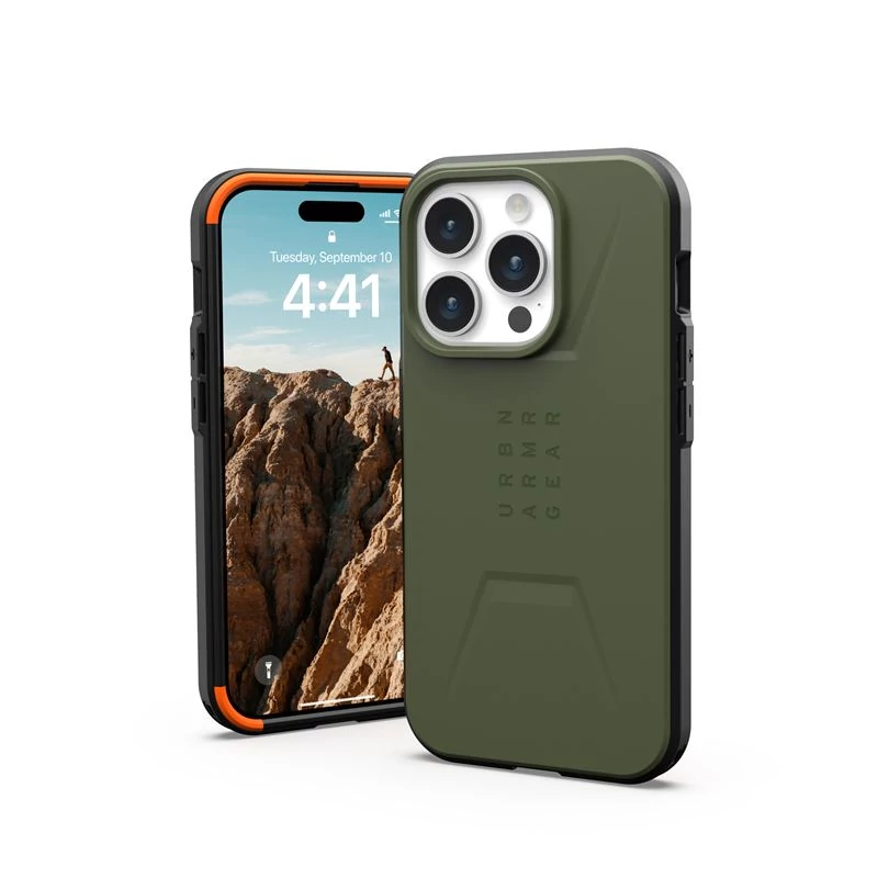 UAG Civilian MagSafe Olive Drab tok - Apple iPhone 15 Pro - sötét olivazöld