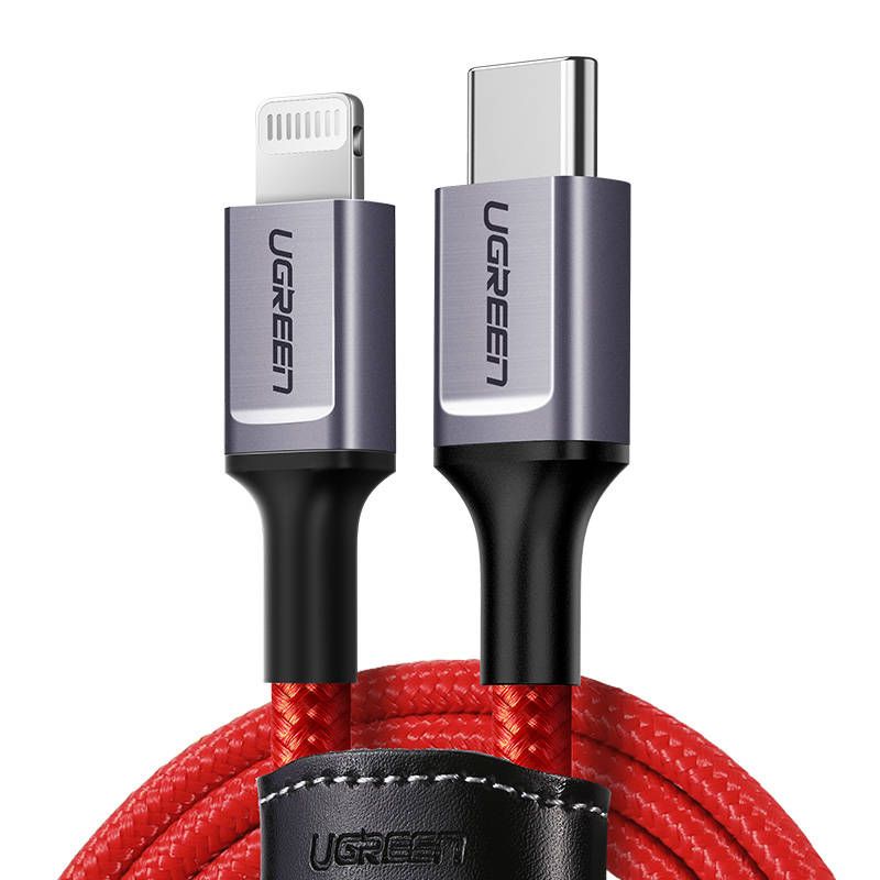UGREEN USB-C-Lightning kábel, 1 m - piros