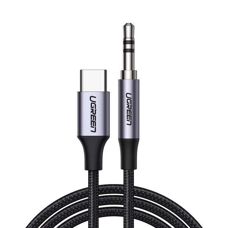 Ugreen CM450 USB-C - 3,5mm jack stereo audio AUX 1m kábel - fekete