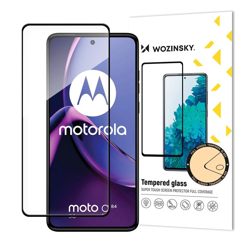 Wozinsky Full Glue kijelzővédő - Motorola Moto G84 - fekete kerettel