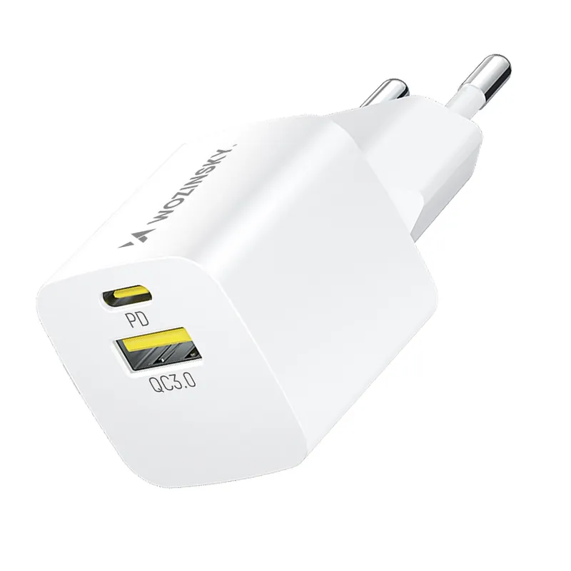 Wozinsky WWCEAC GaN USB QC +  USB-C PD 33W hálózati gyorstöltő - fehér