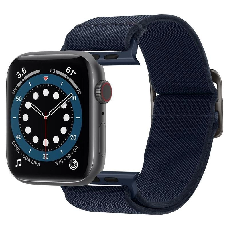 Spigen Apple Watch 42/44/45 mm Lite Fit gumírozott szövet szíj - kék