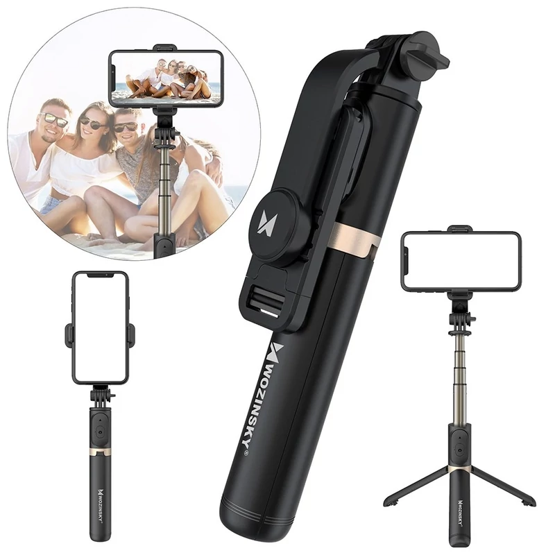 Wozinsky bluetooth szelfi bot és tripod állvány - fekete