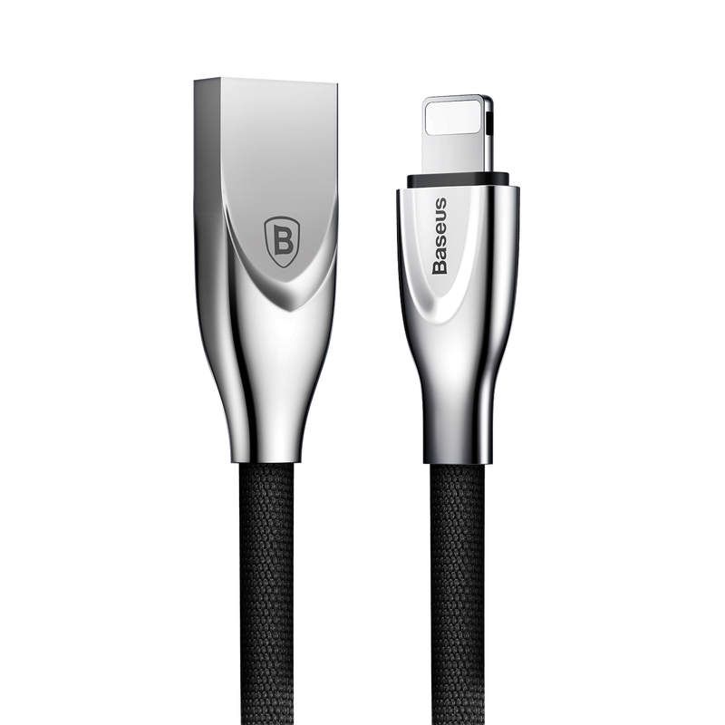Baseus Zinc Fabric Cloth Weaving USB - Lightning 2A 1m szövet kábel - fekete