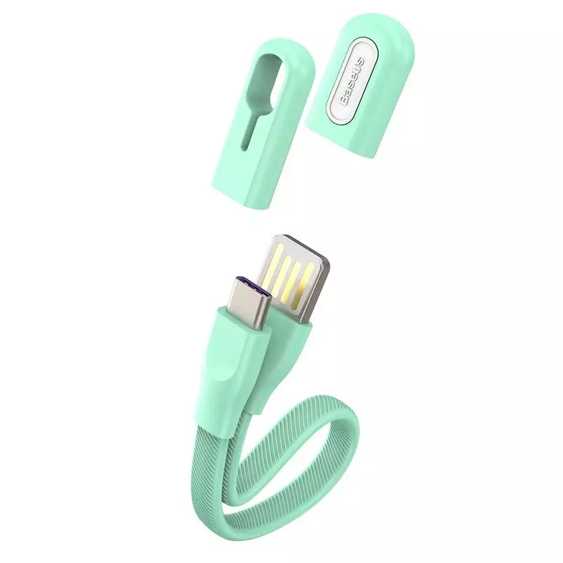 Baseus Bracelet USB - USB Type-C 22cm 3A kábel mentazöld