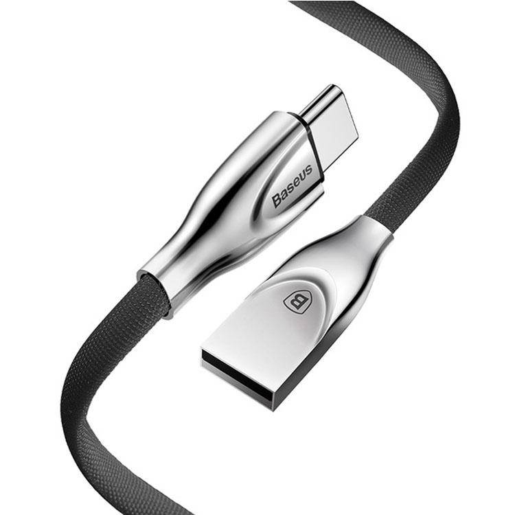 Baseus Zinc Fabric USB - USB Type-C 1m szövet kábel - fekete