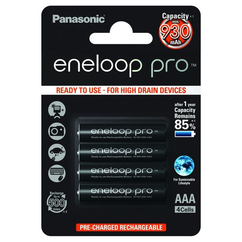 Panasonic eneloop pro BK-4HCDE/4BE AAA 930mAh Ni-MH akkumulátor