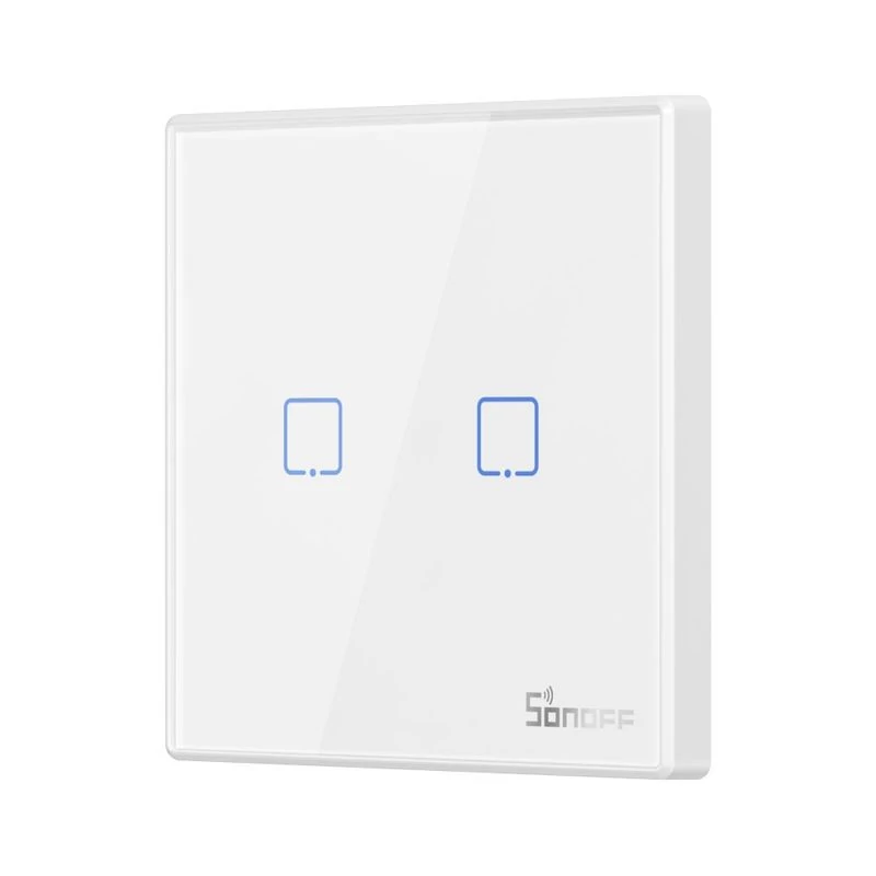 Sonoff T2EU2C-RF 2 csatornás Touch Light Switch 433Mhz Wireless RF fali kapcsoló